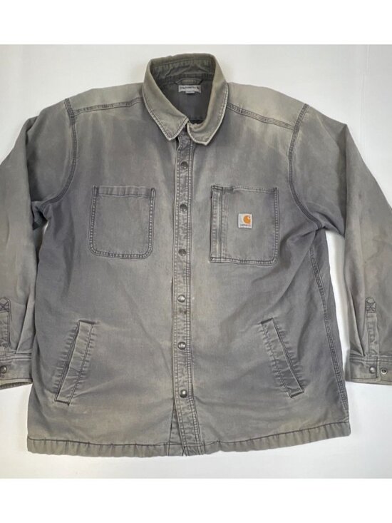 Carhartt Other - Carhartt Men XL Regular Rugged Flex Blanket Lined Shirt Jacket Shadow Gray Snap